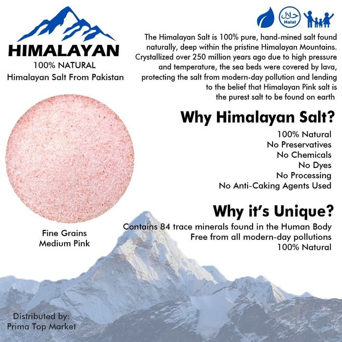 Fe0Gg Pure Himalayan Pink Salt Garam Organik 250Gr 75djgbfv