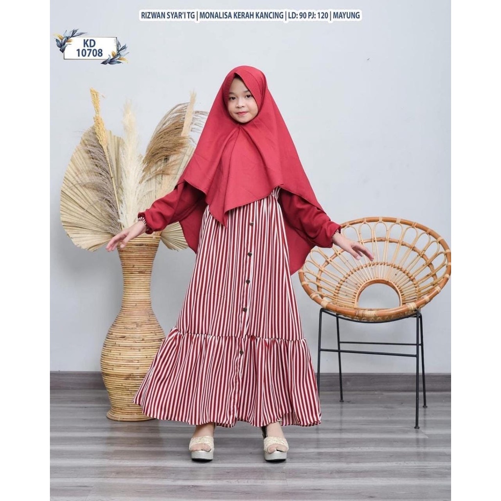 GAMIS ANAK GARIS MONALISA KERAH KANCING A6031