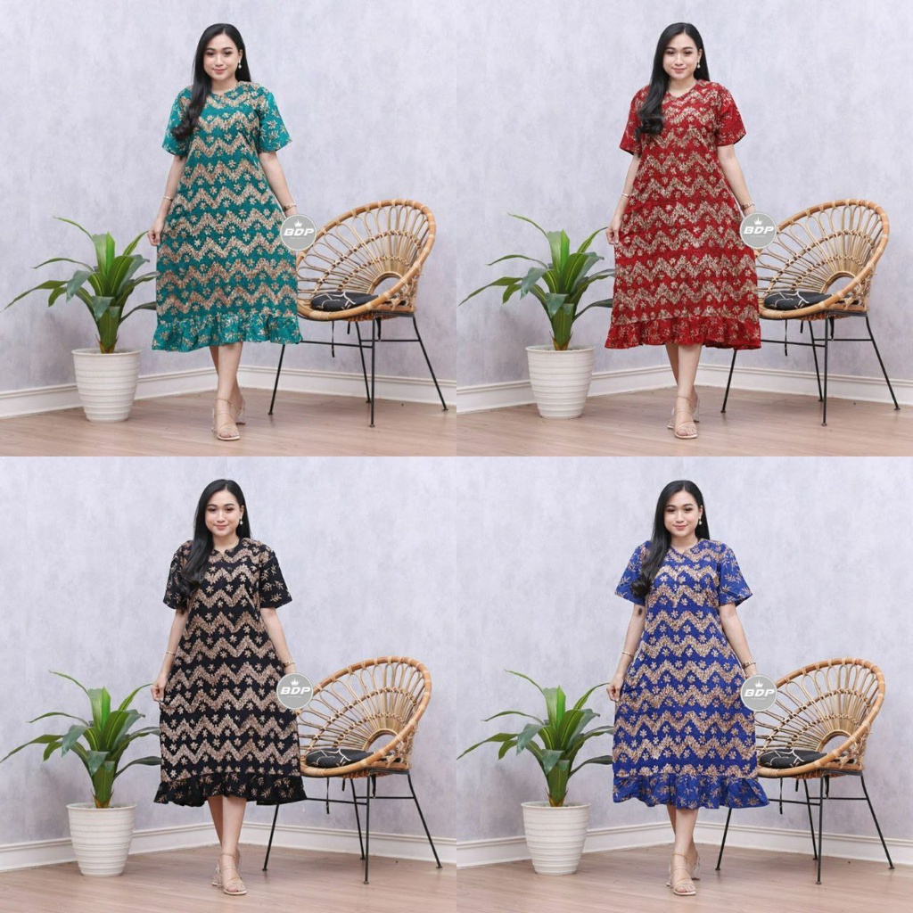Dianputri - Daster Maura Batik Cap Rayon Grade A Busui Resleting Depan - Baju Tidur Daster - Daster 