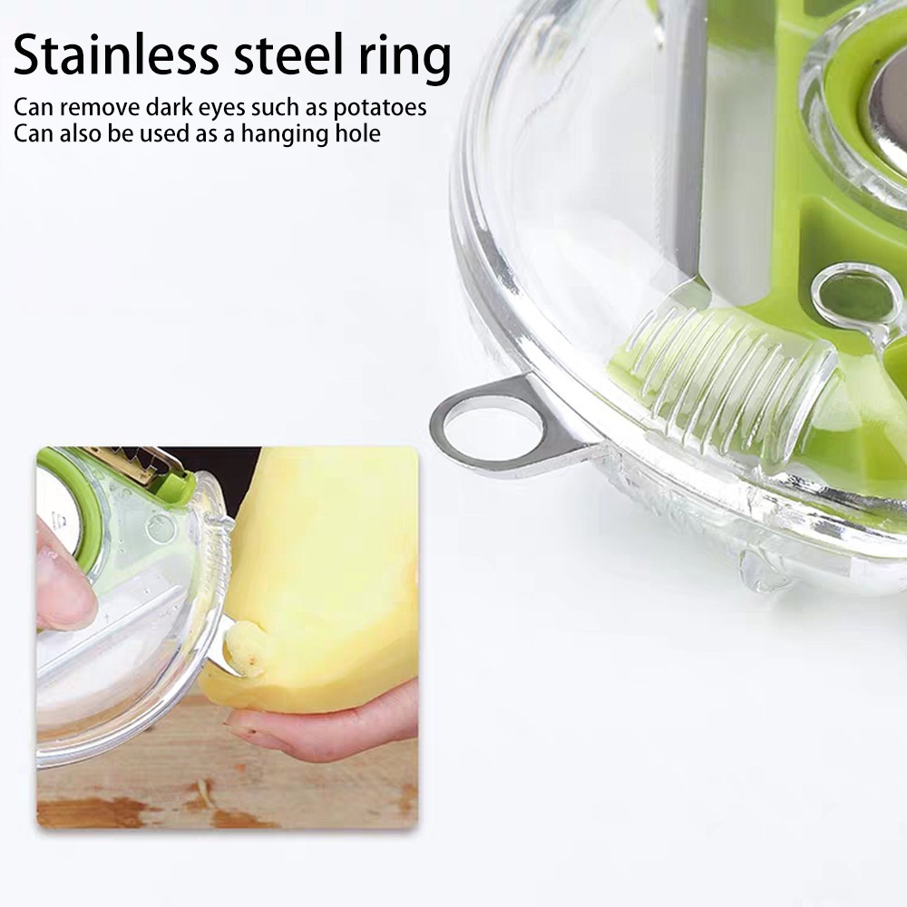 3 in 1 Peeler Pengupas dan Pemotong Buah-Buahan / Sayuran Multifungsi Bahan Stainless Steel