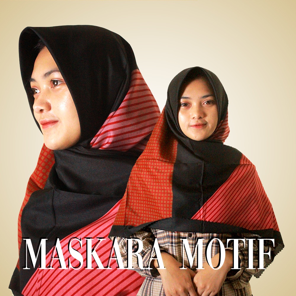 Hijab muslimah segi empat maskara motif