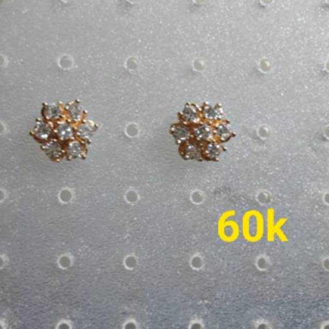 Anting Perak Lapis Emas 18karat