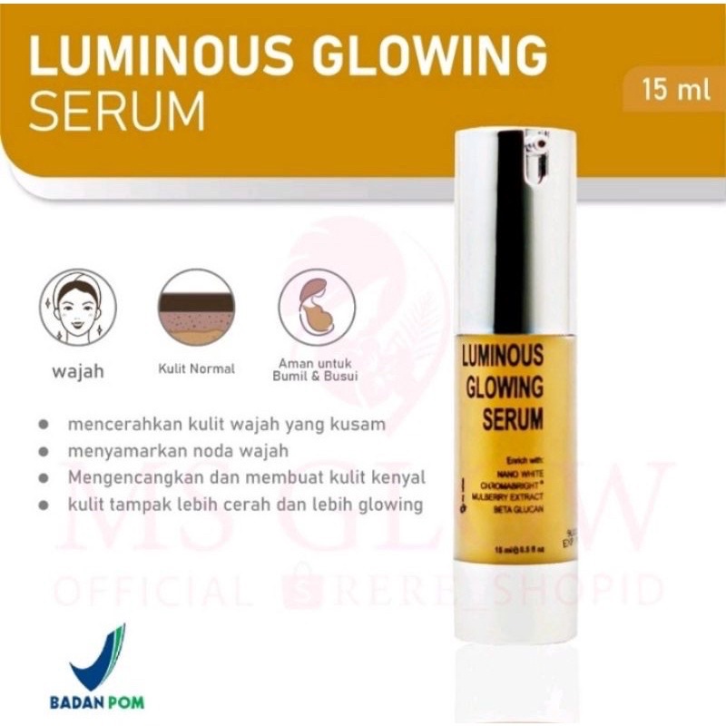 MS GLOW Luminous serum 10X WHITENING BOOSTER SERUM BPOM