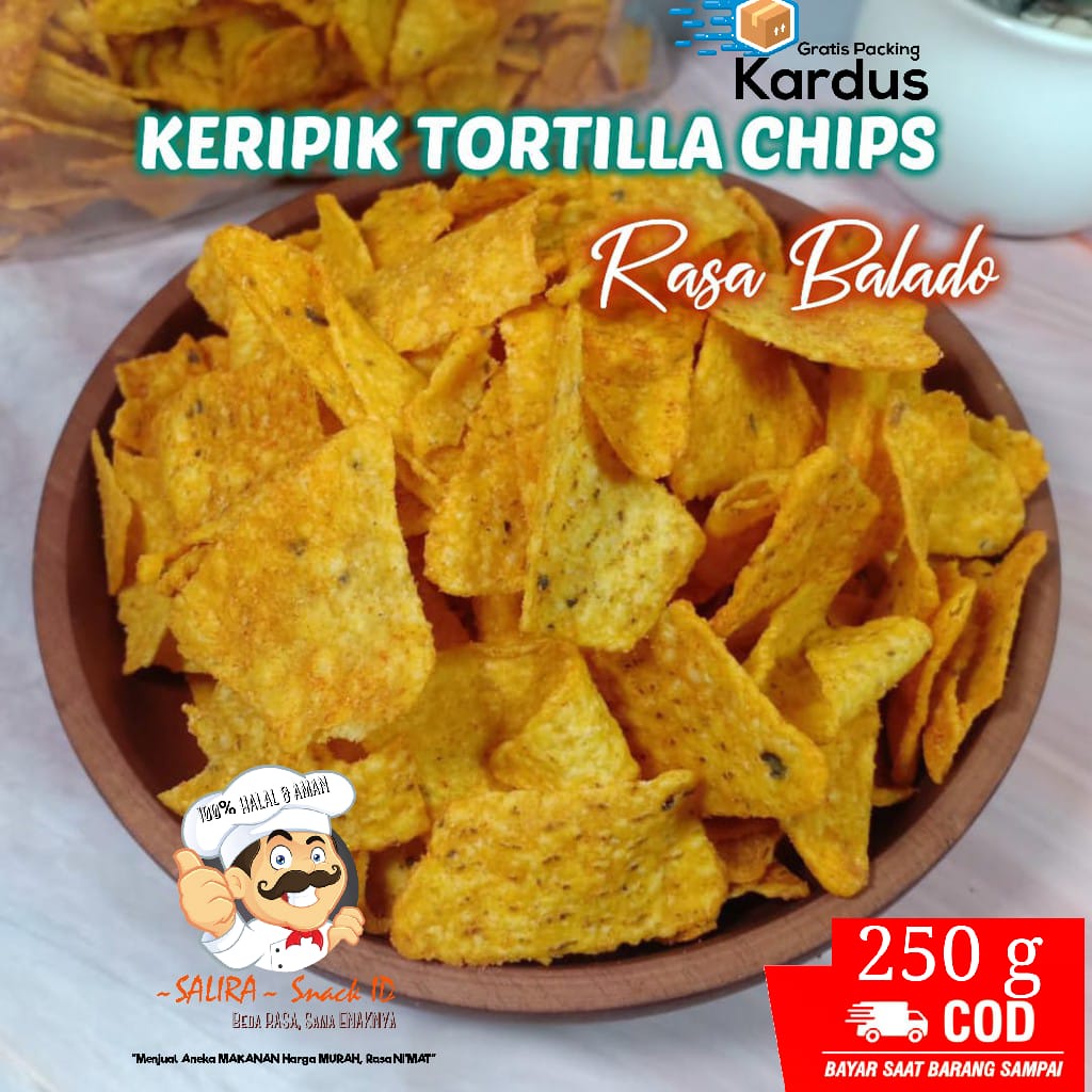 

[SALIRA] TORTILLA BALADO 250g / TORTILA PREMIUM RENYAH RASA DIJAMIN NAGIH |makanan ringan jajanan jadul termurah snack kiloan camilan COD