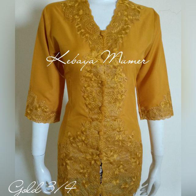 Kebaya Encim. Kebaya Murah. Kebaya Bordir. Kebaya Modern. Kebaya Mumer. Kebaya Jadi-Gold Rot Snda 3/4