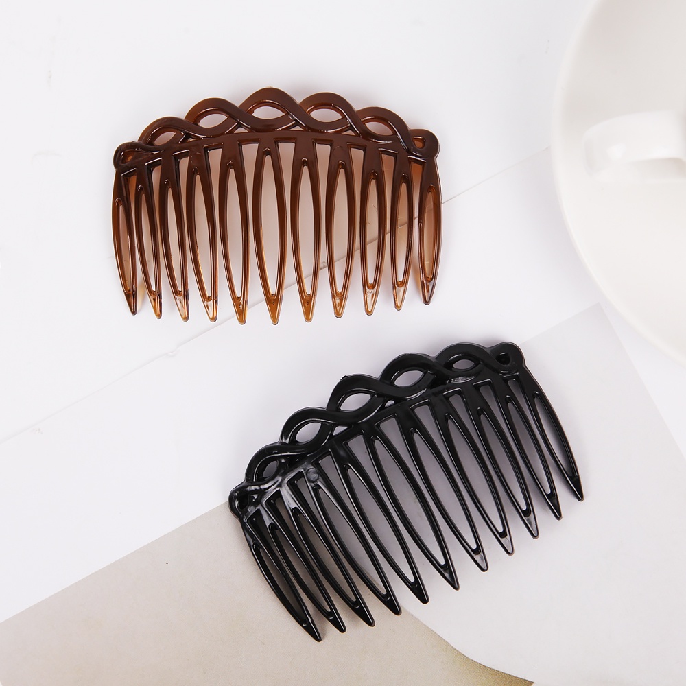 Rambut Plastik Piring Gigi Tajam Aksesoris Rambut Efek Tenun 7.5 cm Klasik Retro Rambut Garpu Sisir Berbentuk Sisipan Gigi Lurus Sisir Sisi Delapan Perancis