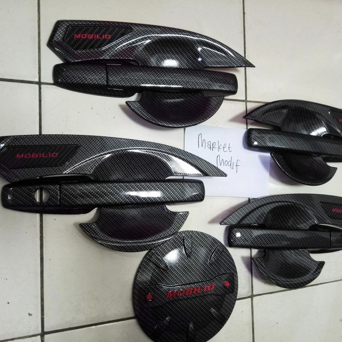 PAKET HANDLE COVER TANK &amp; OUTER CARBON MOBIL HONDA MOBILIO 2014-2021