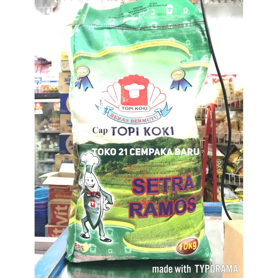 Beras Cap Topi Koki Setra Ramos 10KG | FULL Asli Slyp Putih 10 KG Murah