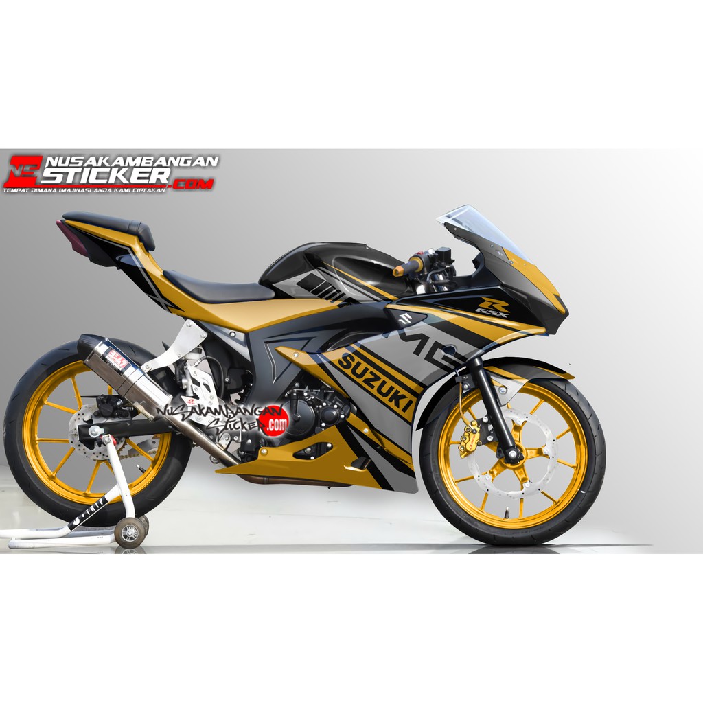 Decal Motor Suzuki GSX 150 R AMG gold Hitam