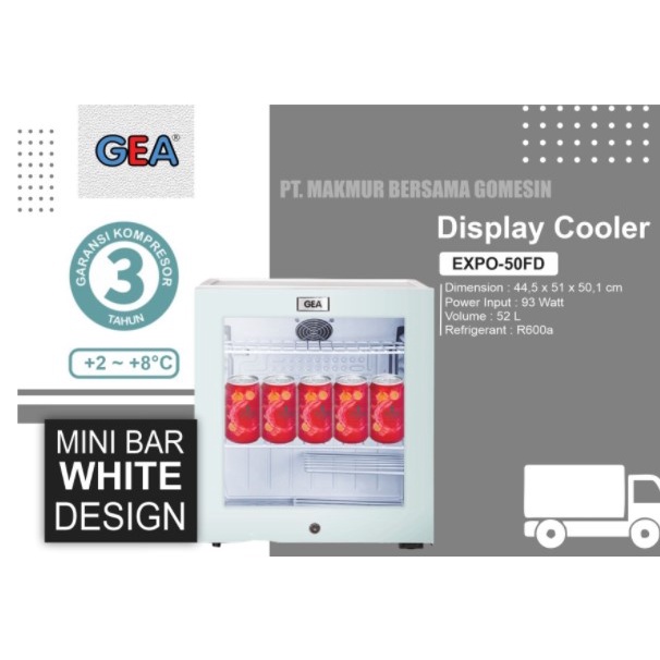 GEA Showcase Portable Mini Bar 52L EXPO-50FD Display Cooler EXPO 50FD