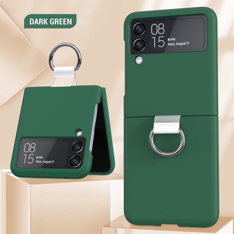 Casing Flip Case Samsung Galaxy Z Flip 3 4 Lipat Matte Shockproof Dengan Ring Holder