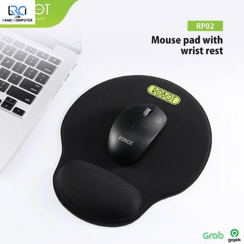 Robot RP02 Non-slip with Ergonomic Wrist Rest Design Mousepad Black