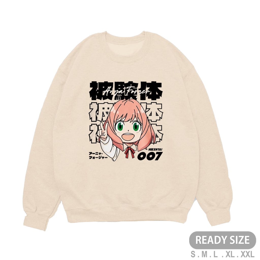 CREWNECK ANIME ANYA FROGER SWEATER ANIME FLEECE SIZE M - XXL / SWEATER WANITA TEBAL