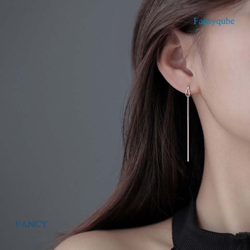 Anting Gantung Panjang Model Rumbai Tipis Untuk Wanita