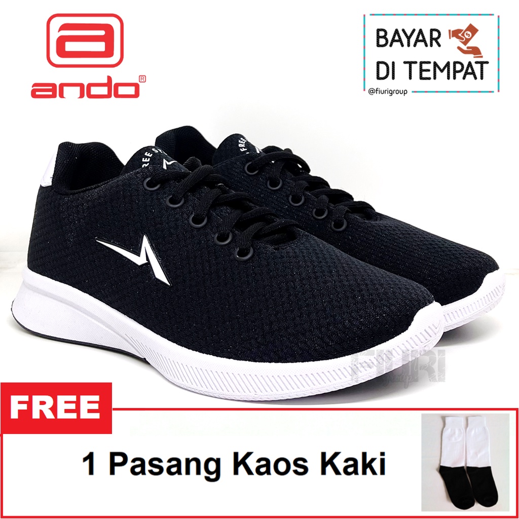 FIURI - ANDO ORIGINAL - BRENNIE 37-40 HITAM PUTIH - SEPATU SNEAKERS SPORT KANVAS SOL KARET ANAK PEREMPUAN - SEPATU KETS TRENDY WANITA - SEPATU OLAHRAGA LARI FITNES SENAM KERJA KULIAH SEKOLAH SD SMP SMA BERTALI CEWEK MURAH PROMO DISKON BONUS KAOS KAKI