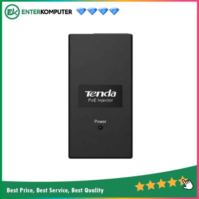 Tenda 100Mbps PoE Injector, Compatible With IEEE 802.3Af - POE15