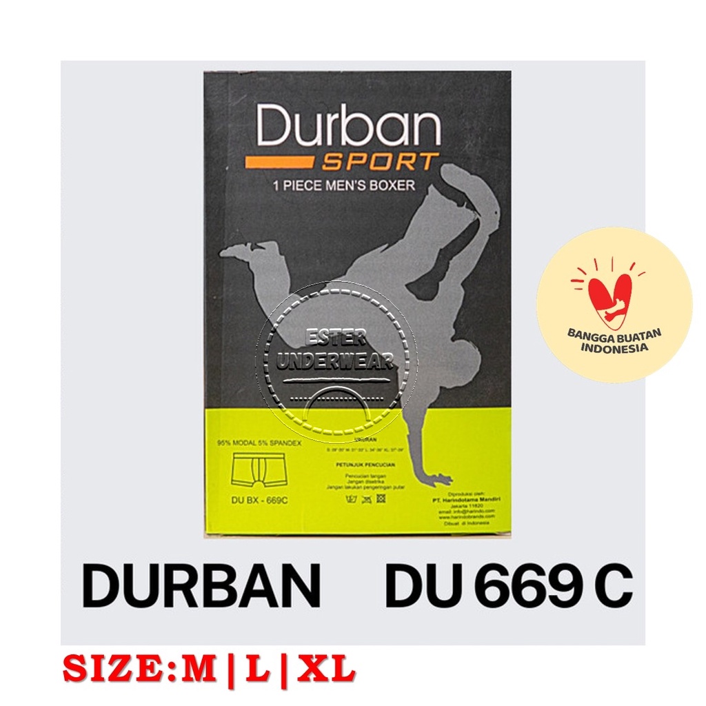 Celana Boxer Pria Durban Sport DU 669C Isi 1Pcs