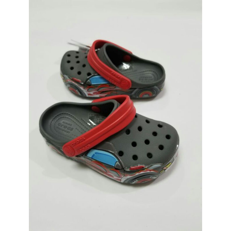 Sandal Anak CROCS CARS TRUCK BLUE NEW CLOG