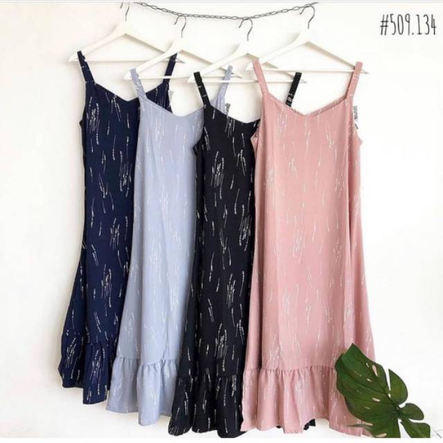 FLORAL RUFFLE OVERALL - Overall Slip Dress Rempel Motif Bunga