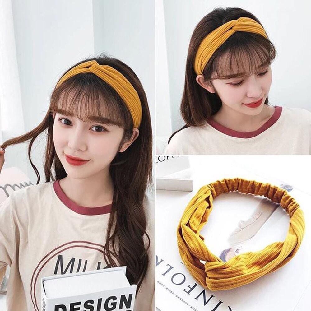 Bando rambut H49 ala Jepit Korea Bandana Rajut Aksesoris Wanita Karet Bando rambut MX1034