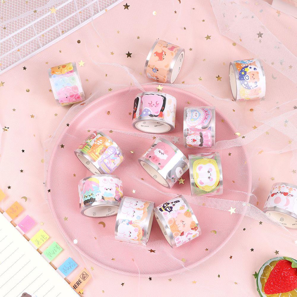 Populer Animal Tape Perlengkapan Sekolah Kawaii Stationery Stiker Scrapbooking Hias