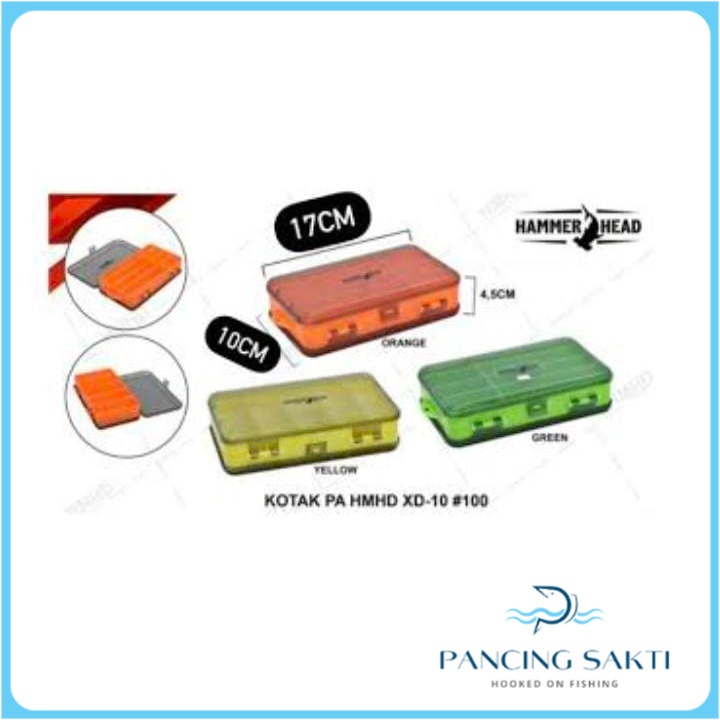 Tempat Kotak Pancing HAMMERHEAD XD-10 Kotak Pancingan Bolak Balik Banyak Tempat Alat Pancing Murah
