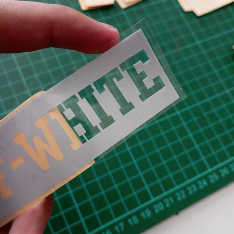 Sticker cutting off white