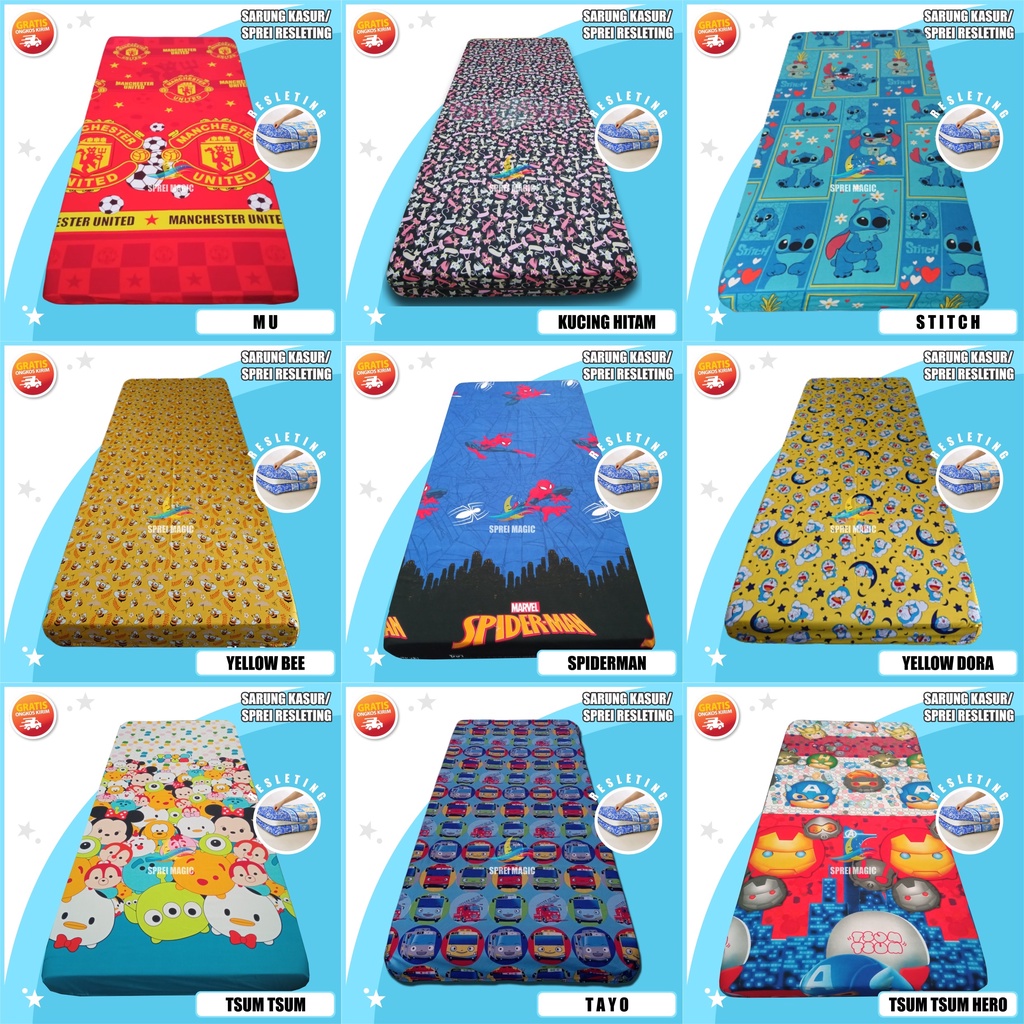 Sarung Kasur Busa &amp; Sprei Resleting 90 x 200 90x200 90x200x5 90x200x10 90x200x15 90x200x20 UC4