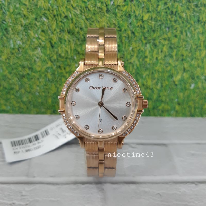 jam tangan wanita original christ verra cv71171l-15