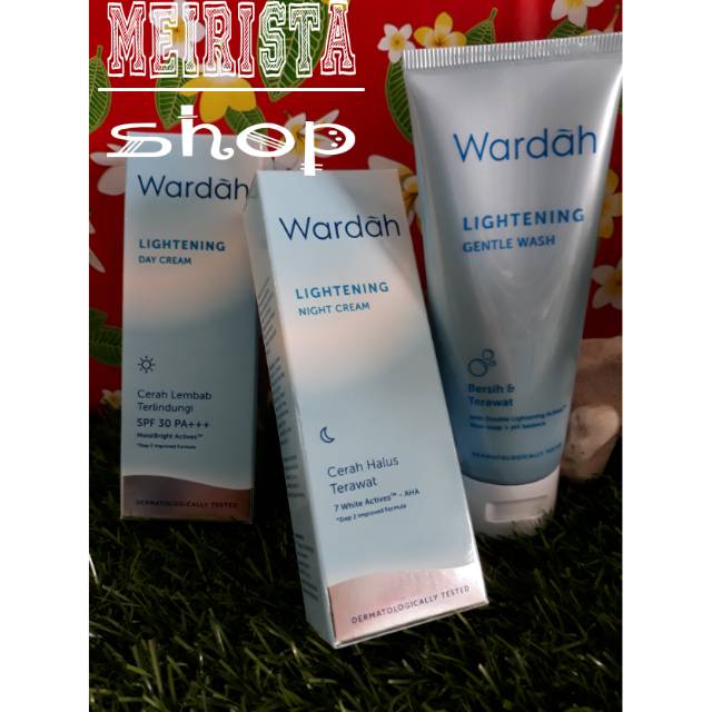 PROMO PAKET SUPER HEMAT WARDAH LIGHTENING Series(TUBE KRIM DAY 20 +Night 20 +Gentle 50 g)