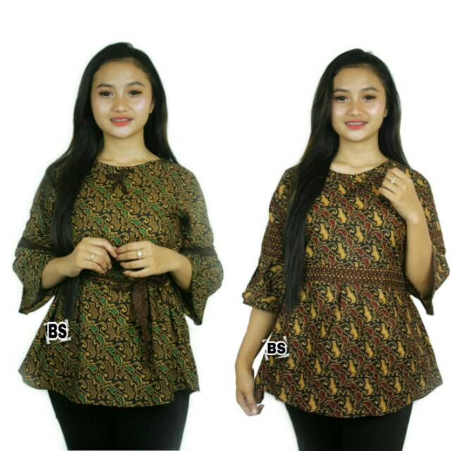 Batik Dolby Dolbi Dobby Doby Tenun Sutra Tulis Katun ATBM Baron ATASAN BATIK WANITA sogan SRG308-5