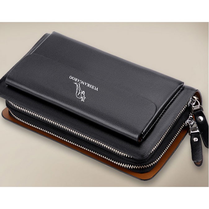 Dompet Clutch Wanita Bahan Kulit - 007 - OKFH02BK Black