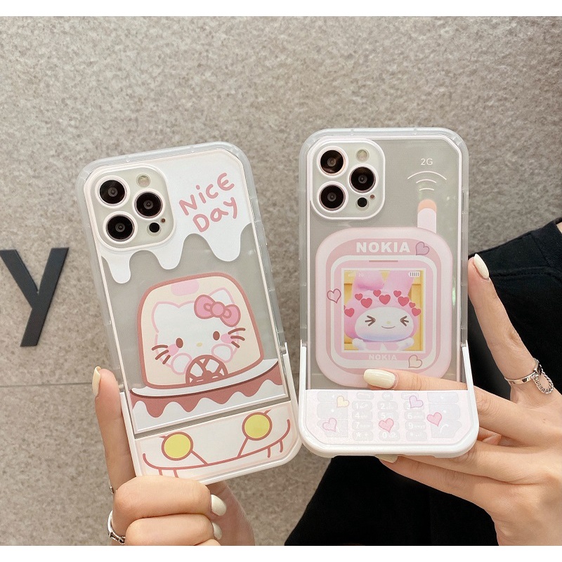 Casing iPhone 11 12 13 Pro MAX X XR XS MAX 7 8 Plus Motif Hello kitty Melody