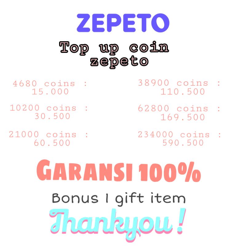 Top up Zepeto // 100% terpercaya by Codashop
