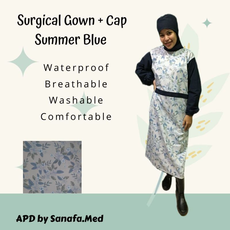 APD GOWN + TOPI TASLAN WATERPROOF