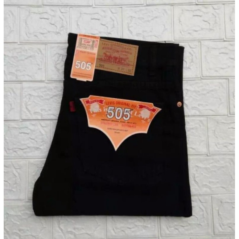 Jeans levis hitam Celana pria 505 denim celana panjang pria terbaru