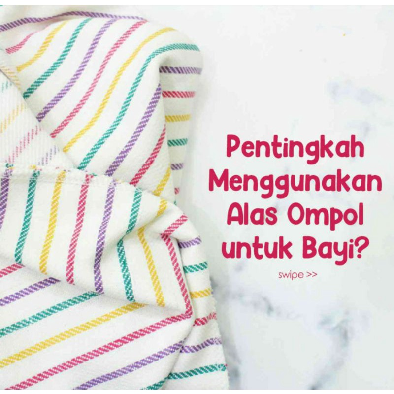 Alas Ompol Kain Lurik Bayi Jumbo 80x75 Cm Alas Ompol Bayi Newborn Salur Pelangi (ECER)