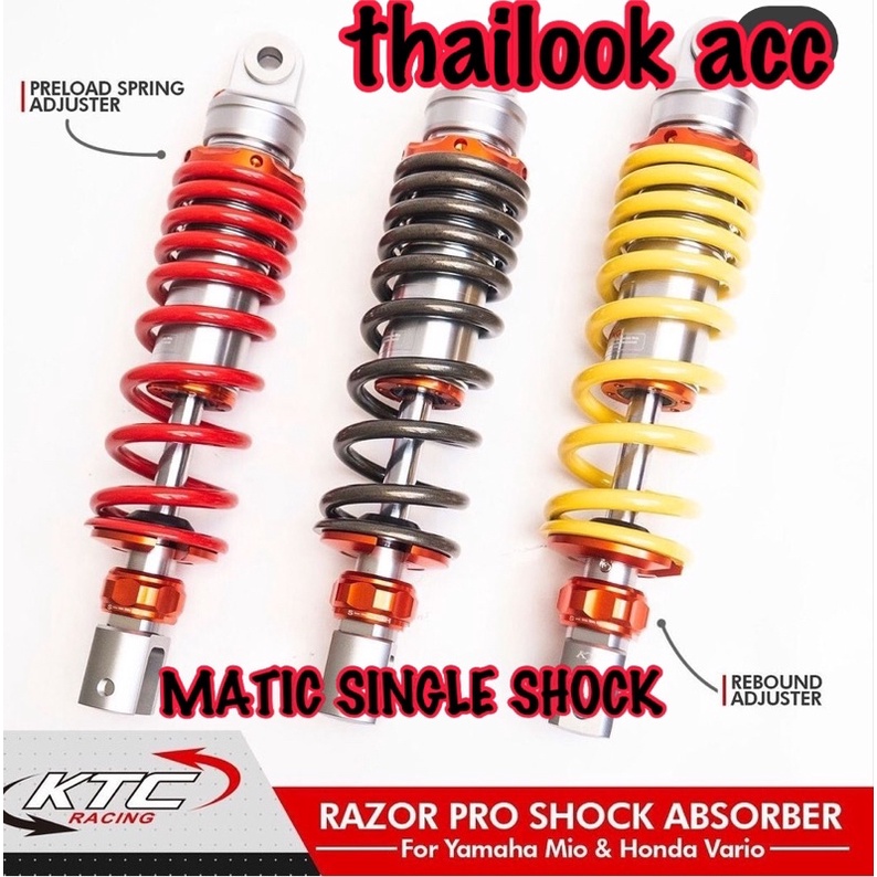 Shock KTC Non Tabung Rebound Klik RAZOR PRO280/320/340 MATIC 300MIO&amp;325 BEAT RX king Jup Tiger supra