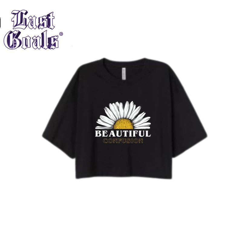 Kaos baju CROP TOP BEAUTIFUL DAISY CROP TEE h&m wanita OVERSIZE vintage / tshirt croptop daisy aesth