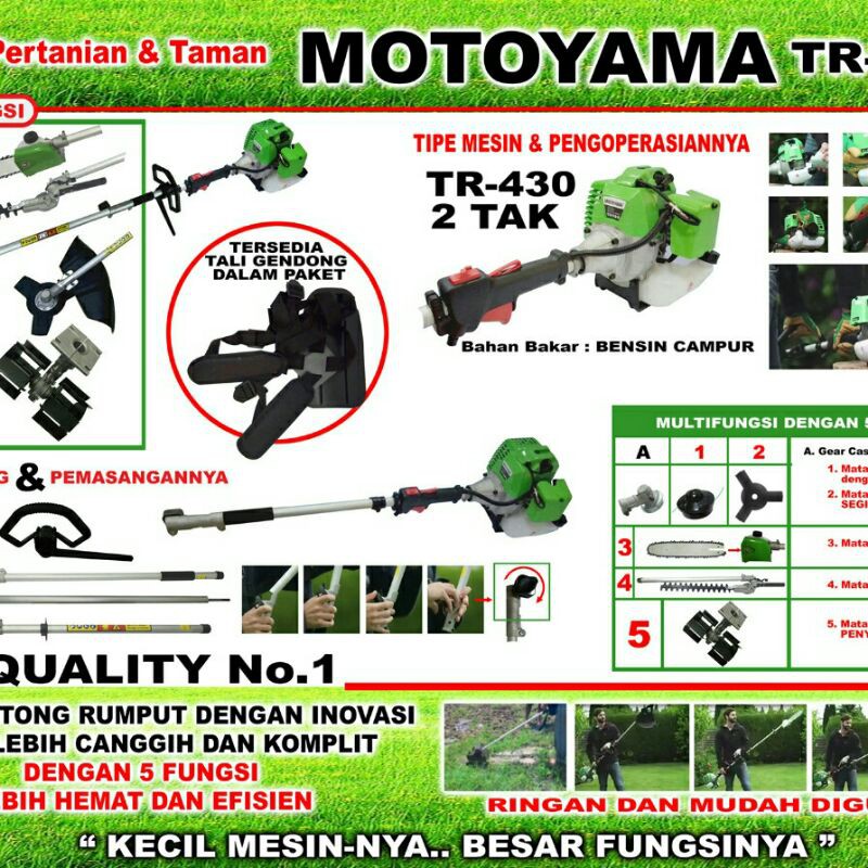 Mesin Potong Rumput Motoyama TR 430 Dengan 5 Fungsi