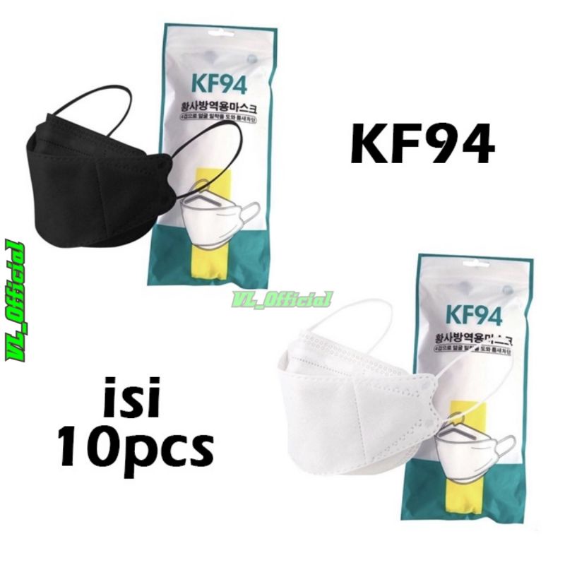 Masker KF94 Korea 4 ply isi 10 pcs / Masker KF 94 Putih / Masker EVO / Disposable Mask masker duckbill sensi original