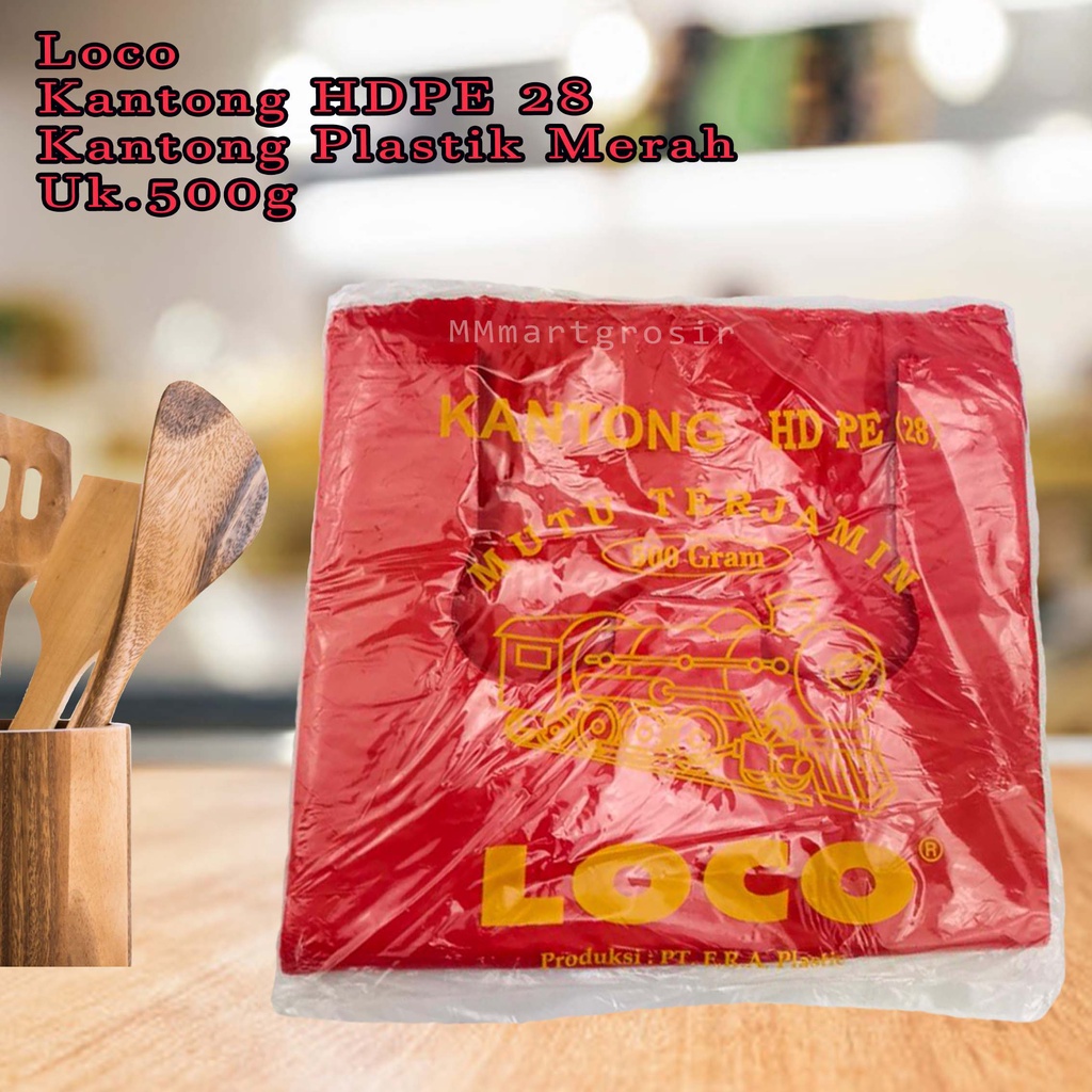 Loco / Kantong HDPE 28 / Kantong Plastik Merah / 500g