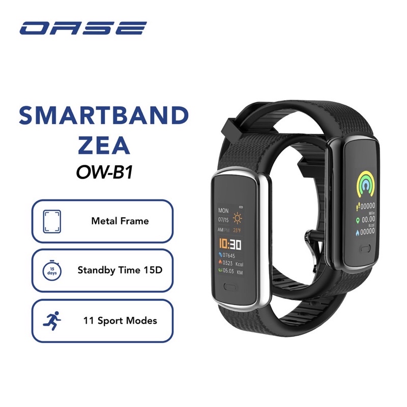 OASE OW-B1 Smartband Metal Frame Waterproof IP67 Jam Tangan Health Monitoring / Garansi Resmi