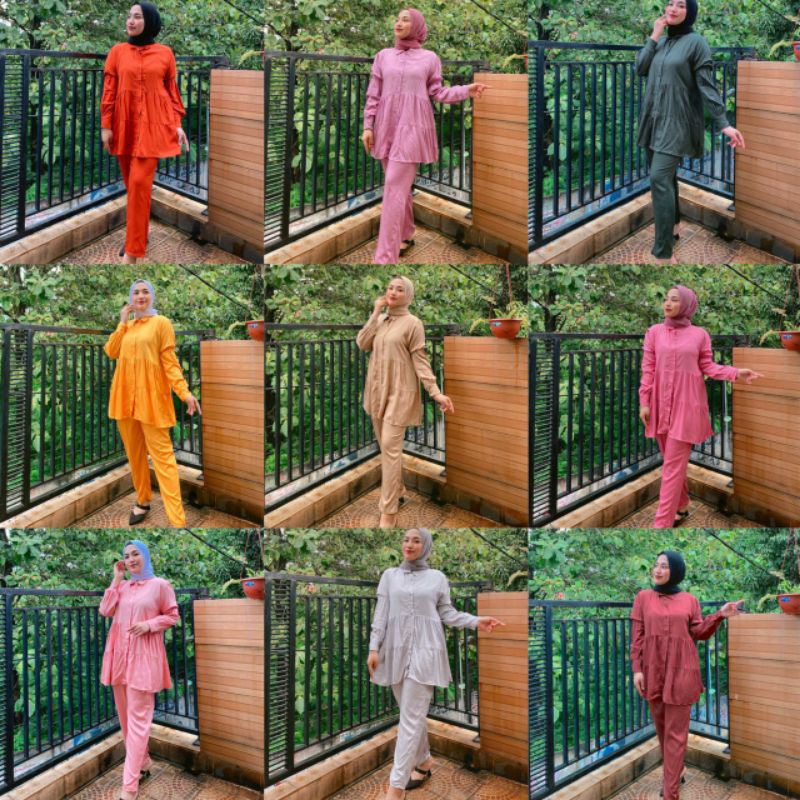 SETCEL / SET BABY DOLL / KATUN RAYON TWILL UNIQLO IMPORT