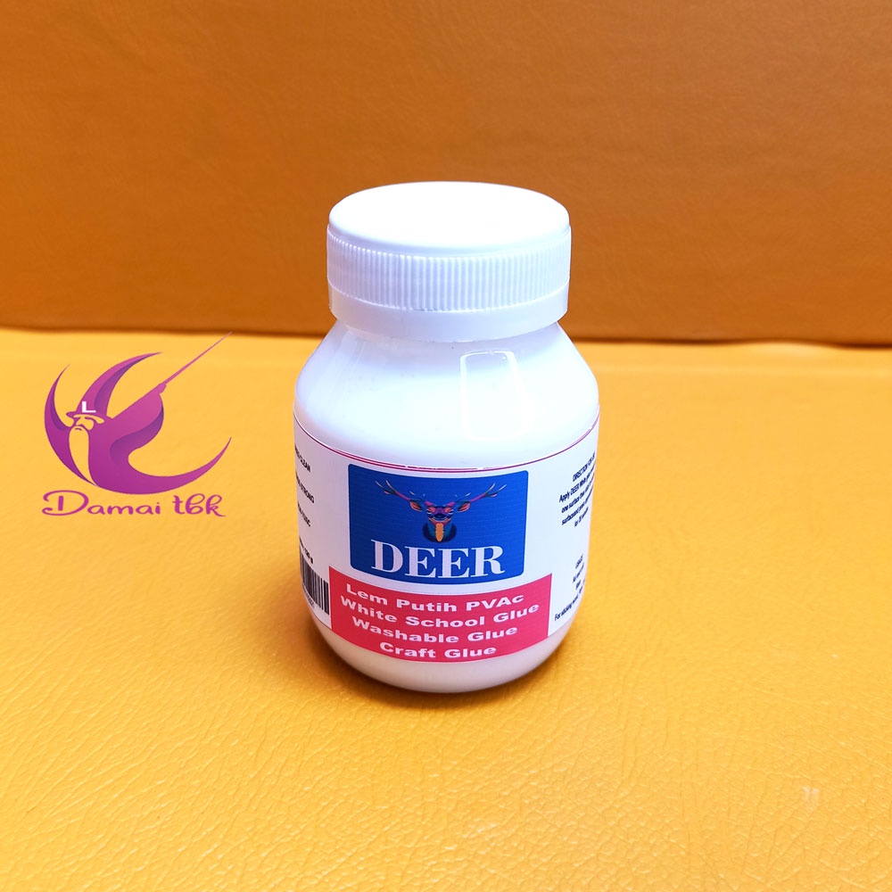 

Lem Putih PVac / Lem Kayu / Lem Glue / White School Glue / Washable Glue / Craft Glue Deer 120g