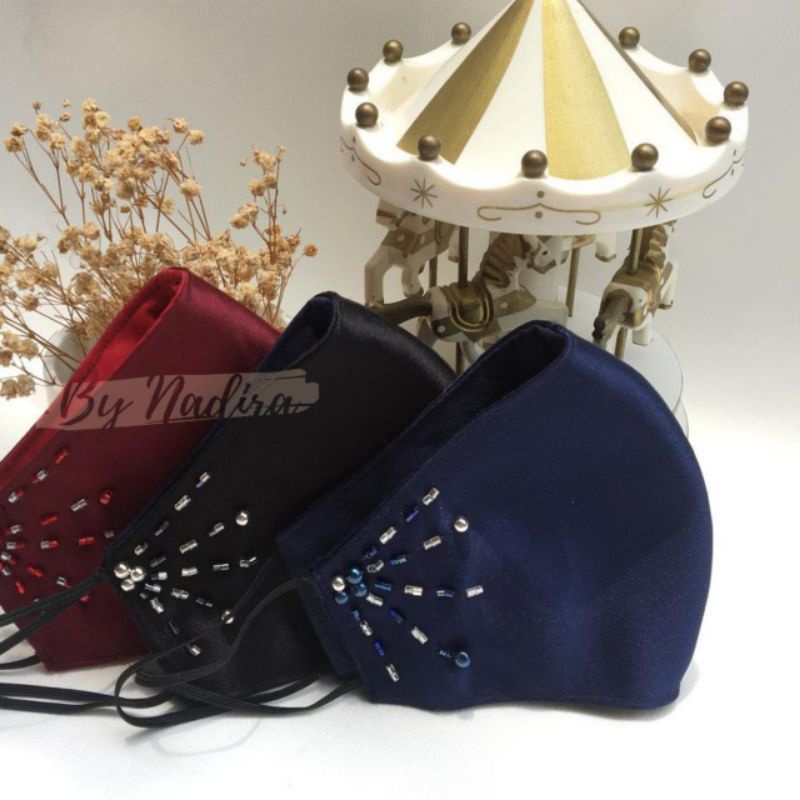 Masker Pesta / Masker Hijab / Masker Kain / Masker Brukat / Masker Payet