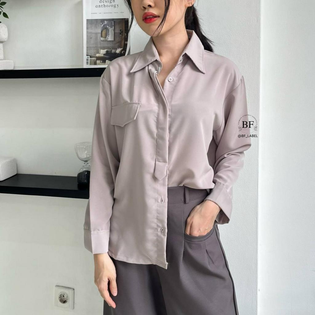 Aeris Shirt 2055 | Kemeja Loose | Kemeja Wanita Polos | Formal/Casual Shirt by @bf_label