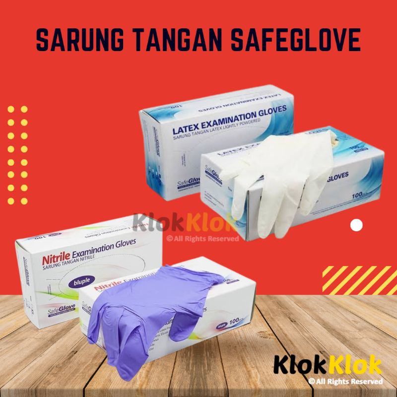 Sarung Tangan SAFEGLOVE nitrile latex karet medis