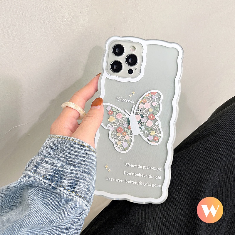 Soft Case Tpu Motif Bunga Kupu-Kupu Untuk iPhone 7 8 Plus SE X XS Max XR 11 Pro Max 12 12 Pro 13 Pro Max 6 6S Plus Butterfly