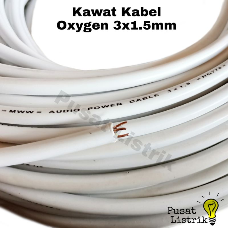 Kabel Listrik NYM 3x1,5mm Kawat (Per Meter) Oxygen Kabel Kawat Tembaga 3x1.5 Oxygen Potongan